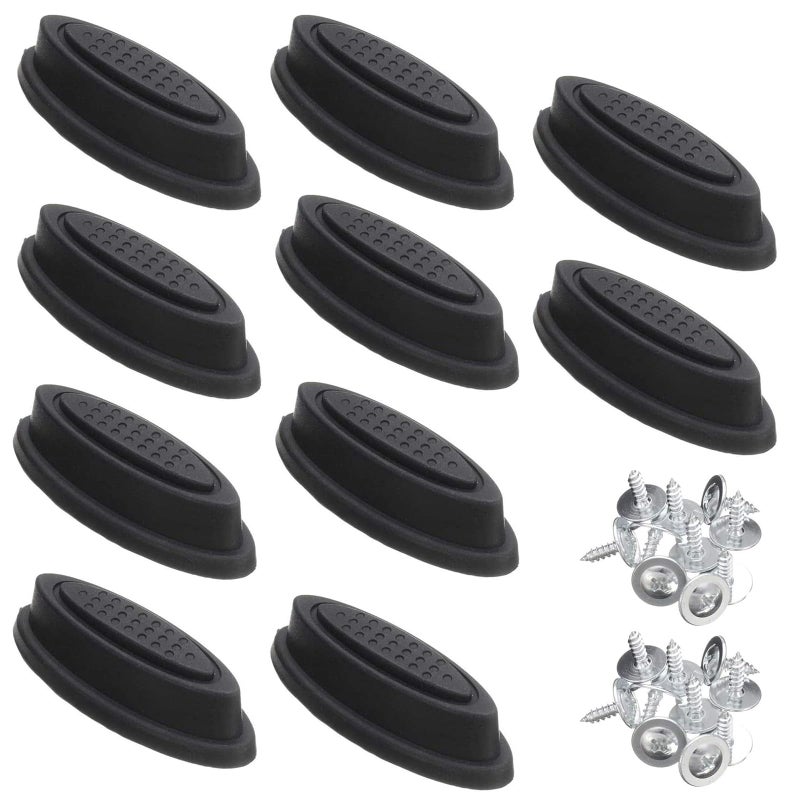 ICYANG Universal Luggage Feet Replacement Kit, 5 Pairs Bottom Side Stand Feet with 40 Screws, Black Plastic Stud Foot Kit for Luggage Suitcase - Image 1